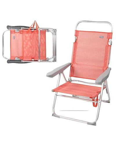 Chaise de Plage Colorbaby Rose Multipositions, 48 x 57 x 99 cm
