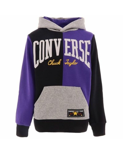 Sweatshirt met Capuchon voor Meisjes Converse Throwback Split Block Zwart Multicolour