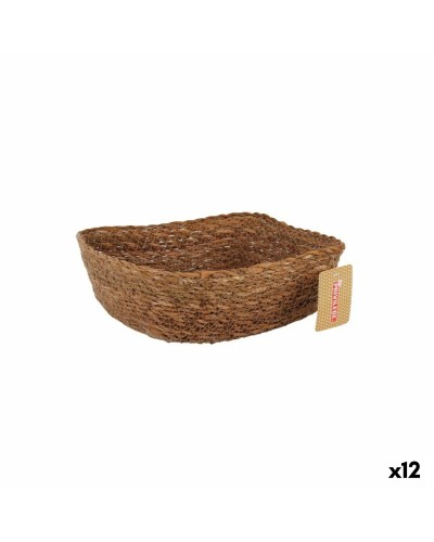 Panier Multiusage Privilege en Osier | Carré | 22 x 22 x 8 cm | 12 Unités | Organisation et Décoration
