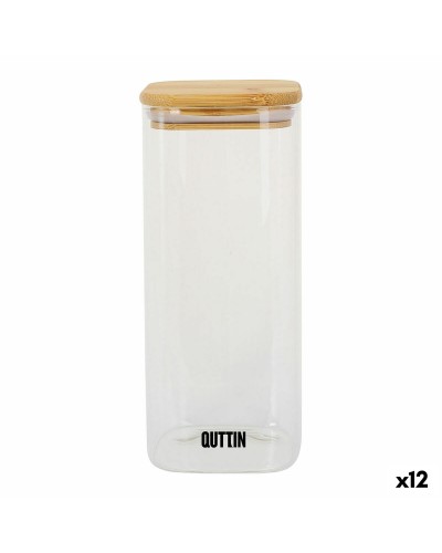 Voedselopslagcontainer Quttin Bamboe Borosilicaatglas 1 L (12 Stuks)