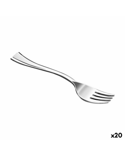 'Set of 50 Algon Silver Reusable Forks (10 cm), Pack of 20'
