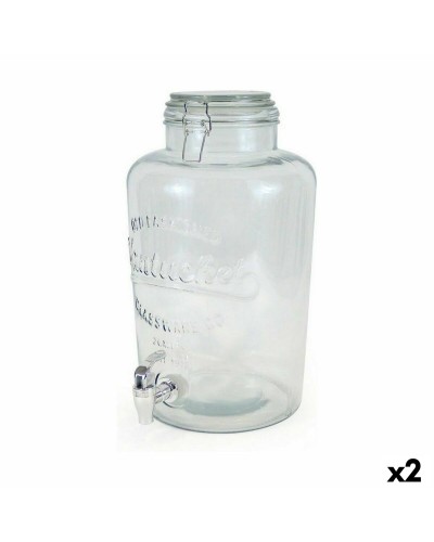 Dispensador de bebidas La Mediterránea de Vidrio con Grifo, 8 L (2 Unidades)
