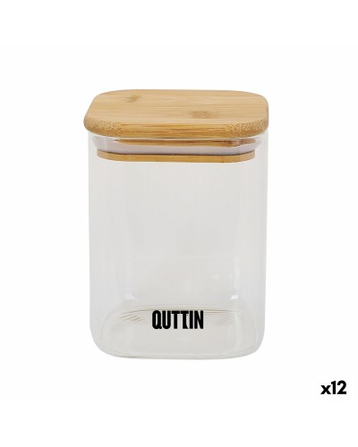 Contenants de Conservation des Aliments Quttin en Verre Borosilicate et Bambou, 480 ml (12 Pièces)
