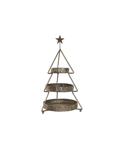 Fruitschaal Home ESPRIT Gouden Metaal 43 x 43 x 79 cm Kerstboom