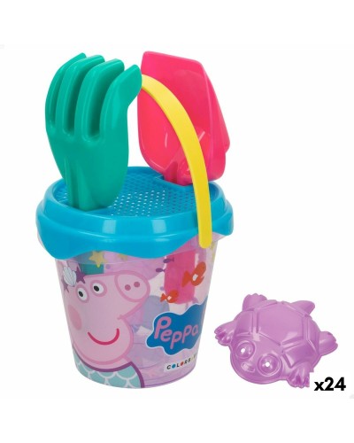 Peppa Pig Set de Plage : Seau, Pelle & Accessoires - 14cm - 24 Pièces
