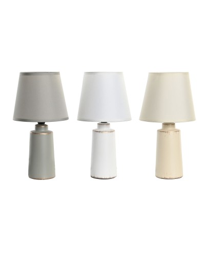 Lampada da tavolo DKD Home Decor Grigio Beige Bianco Gres 220 V 40 W (16 x 16 x 30 cm) (3 Unità)