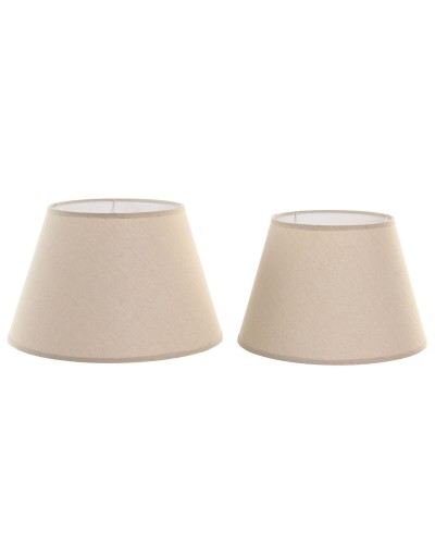 Lampenkap Home ESPRIT Beige Linnen Metaal 40 x 40 x 25 cm (2 Stuks)