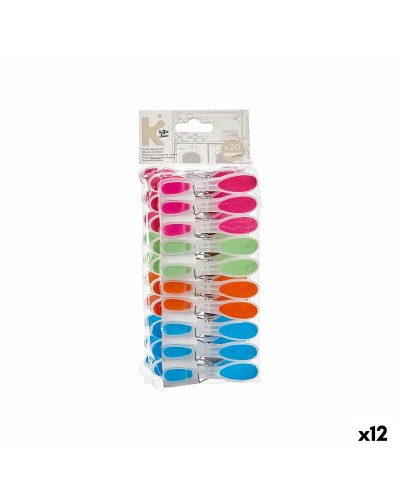 Mollette per Panni Multicolore Metallo Silicone Plastica 8,3 x 3,5 cm (12 Unità)