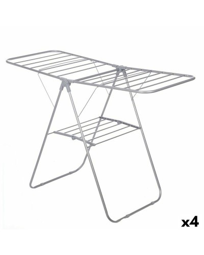 Vouwbare Waslijn Grijs Metaal 136,5 x 59 x 93,5 cm (4 Stuks)