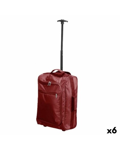 Trolley Rucksack Schwarz Granatrot Polyester Metall Kunststoff 31,5 l 35 x 18 x 51 cm (6 Stück)