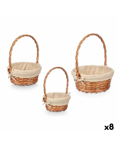 Basket set Kipit Natural Polyester Cotton wicker 3 Pieces (8 Units)