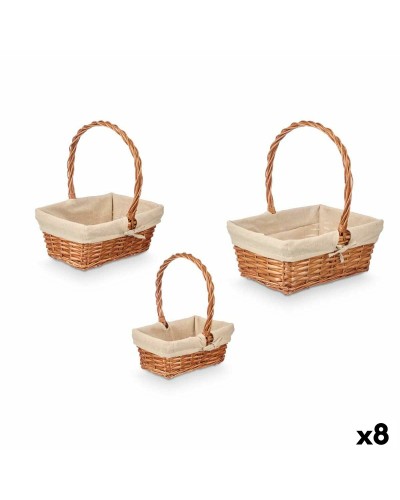 Juego de Cestas Kipit Natural Poliéster Algodón Mimbre 3 Piezas (8 Unidades)