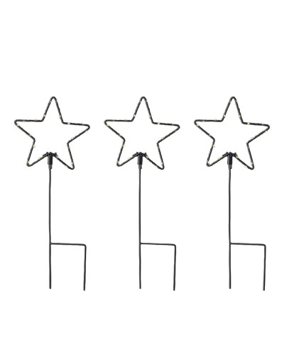 Set of LED garden stakes Lumineo Christmas Stars Ø 15 x 42,5 cm MicroLED 3 Pieces