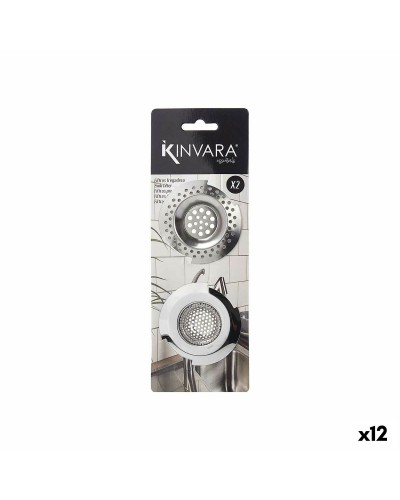 Filtri Lavandino Kinvara Argentato Acciaio inossidabile 2 Pezzi (12 Unità)