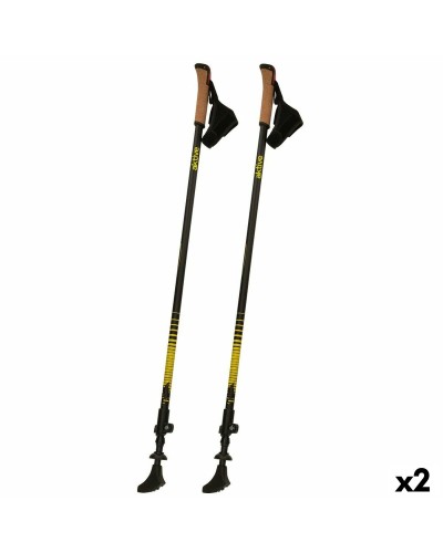 Bastones de Trekking Activos de Aluminio Ajustables 135cm - Par de Bastones de Montaña
