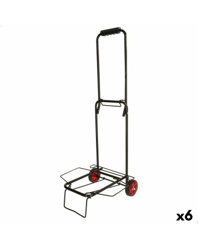 Aktive Folding Shopping Trolley with Wheels, Telescopic Handle - Black
