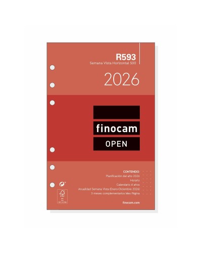 Notizzettel nachfüllen Finocam  OPEN R1093 2026 11,7 x 18,1 cm