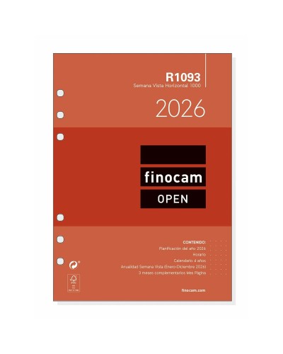 Påfyllning av agenda Finocam  OPEN R1093 2026 15,5 x 21,5 cm