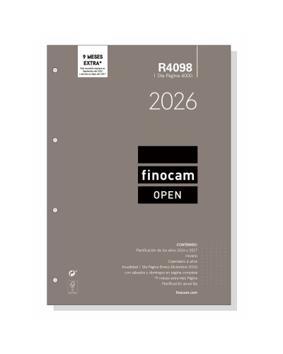 Boekhoudkundige verwerking van openbaarmakingen Finocam OPEN R4098 A4 2026 21 x 29,7 cm