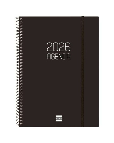 Diary Finocam Black A5 15,5 x 21,2 cm