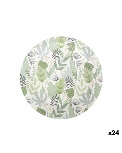 Algon Floral Disposable Plates, Set of 24, Biodegradable Rigid Cardboard, Ø 28 cm
