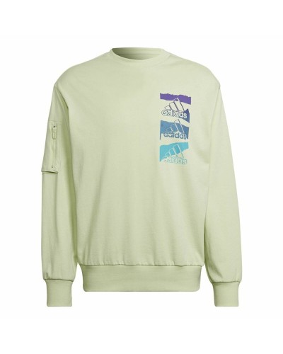 Adidas Essentials Brandlove Felpa Uomo Verde - Cotone Sportivo