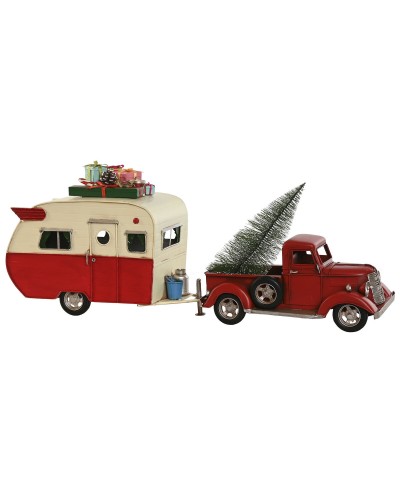 Decoración Navideña ESPRIT Caravana Roja, Medidas 73 x 19 x 28,5 cm
