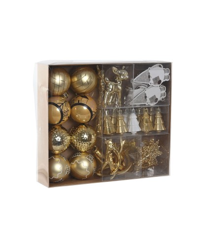 Kerstballen Home ESPRIT Gouden Polyethyleen 28 x 6 x 24 cm (55 Onderdelen)