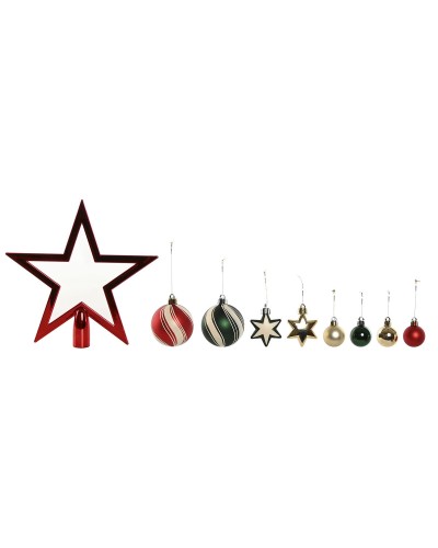 ESPRIT Christmas Bauble, 53-Piece Set, Red Green, Polyethylene, 21 x 6.5 x 27 cm
