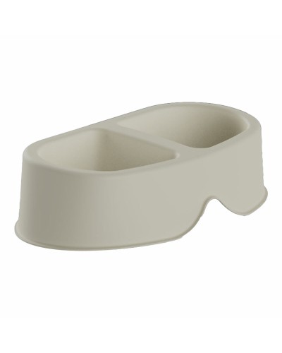 Gamelle pour chien Plastiken 0,5 L, Double, Beige, Plastique
