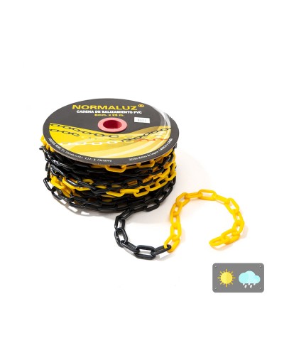 Cadena cincada Normaluz de 6 mm y 25 m para cercas y seguridad.
