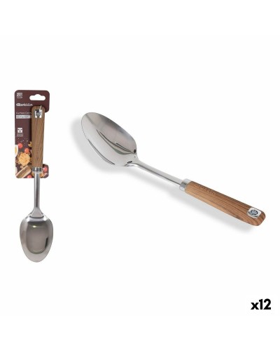 Cuillère Quttin | Inox | 7 x 33 cm | Ensemble de 12 pour Cannes Fourchette | Bois
