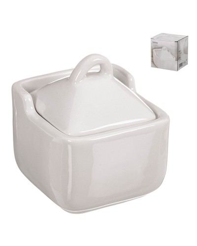 Saltkar med lock Kozina Vit Keramik 10 x 10 x 11,5 cm