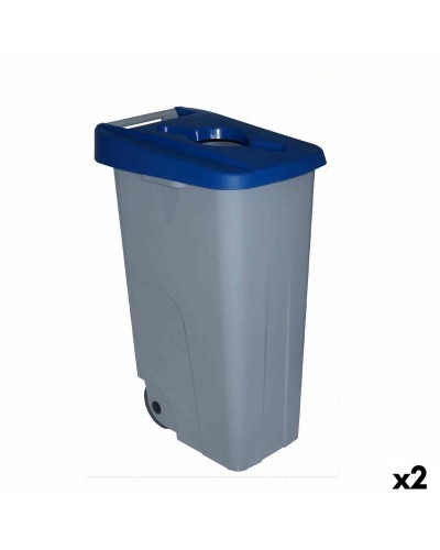 Vuilnisbak op wieltjes Denox 110 L Blauw 58 x 41 x 89 cm