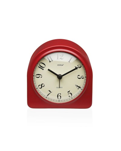 Horloge de table Versa Luxa Rouge, 5,8 x 10 x 10 cm, Design élégant et moderne
