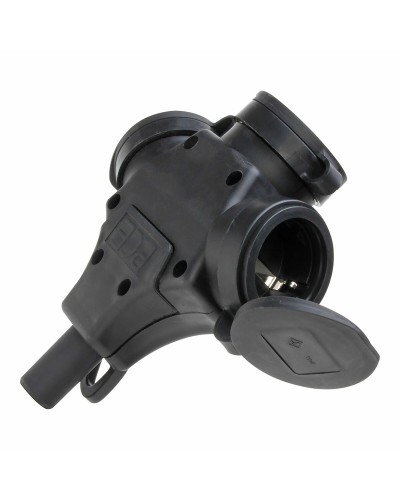 Eluttag Kopp 2p+t Svart 250 V Med lock