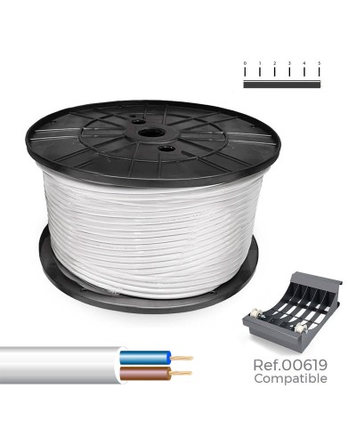 Tubular Electric Cable Sediles White (2 x 1.5 mm²) - 200 m | H05VV-F
