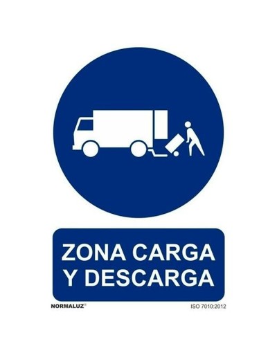 Señal Archivo 2000 "ZONA DE CARGA Y DESCARGA" en polipropileno, 32x30 cm
