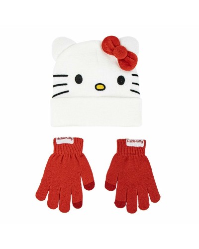 Berretto e Guanti Hello Kitty Bianco 2 Pezzi