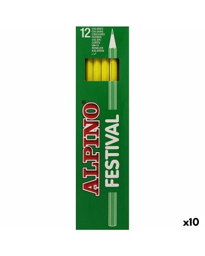 Colouring pencils Alpino Festival Yellow 12 Pieces (10 Units)