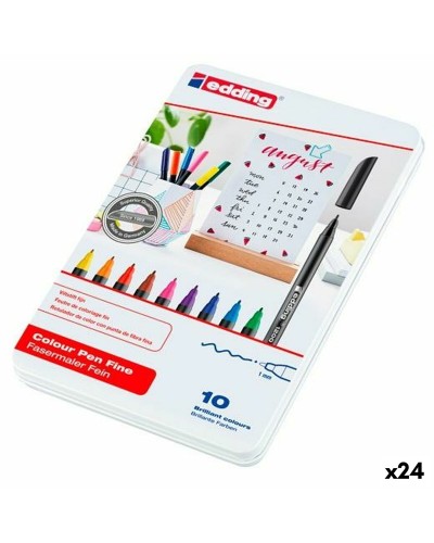 Tuschpennor Edding Multicolour 10 Delar (24 antal)