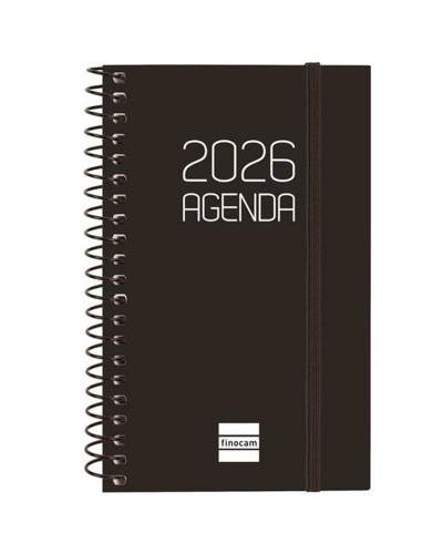 Agenda Finocam OPAQUE Nero Mini 7,9 x 12,7 cm 2026