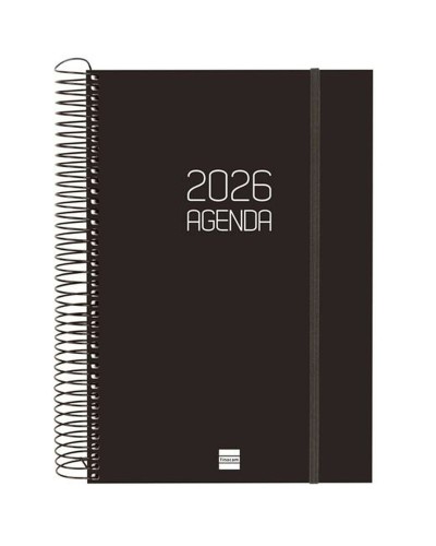 Agenda Finocam OPAQUE Negro 16,5 x 24,2 cm 2026