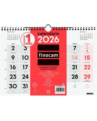 Wall calendar Finocam A4 Paper 2026 30 x 21 cm