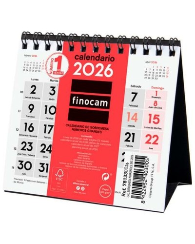 Calendario da Tavolo Finocam Carta 11 x 11 cm 2026