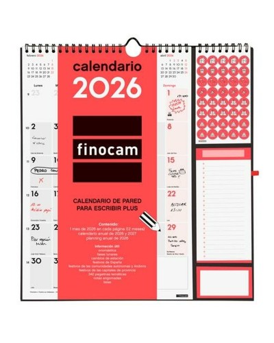 Calendario de pared Finocam Plus Papel 2026 21,5 x 32,5 cm