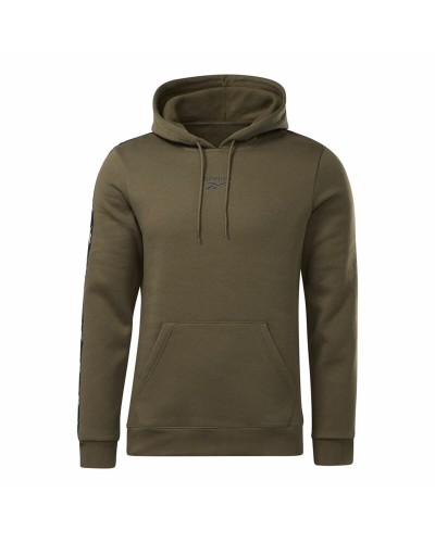 Reebok Felpa Uomo Training Essentials Tape Cachi - Felpa con Cappuccio Sportiva
