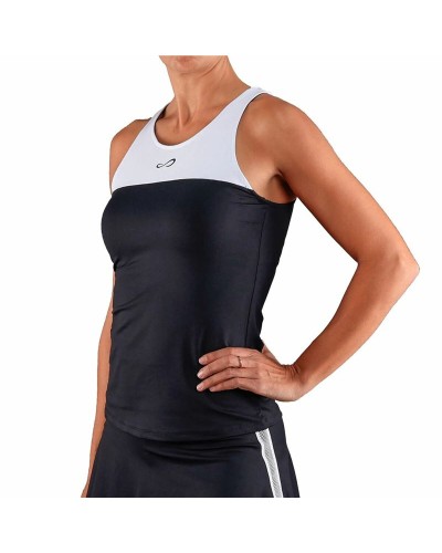Endless Maglia Padel Donna Lux Ribbon Nera - Traspirante e Confortevole
