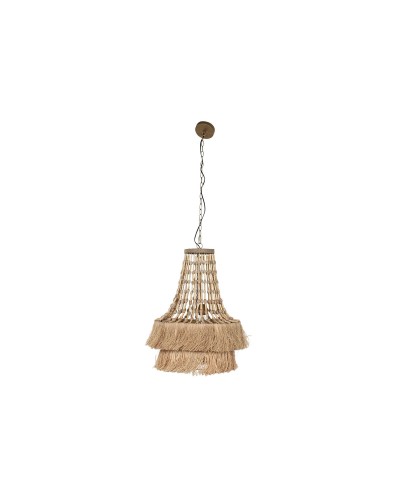 Lampadario Esprit in Giunco Naturale e Metallo | 50,5 cm x 50,5 cm x 148 cm