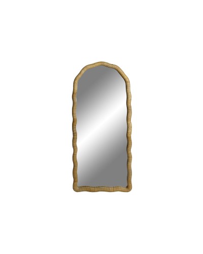 Miroir Mural ESPRIT Naturel Scandi 51x120cm, Style Minimaliste, Détails en Bois
